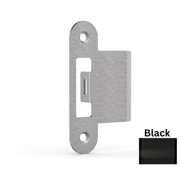 Top and Bottom Latchbolt Striker with Extended Lip,Black